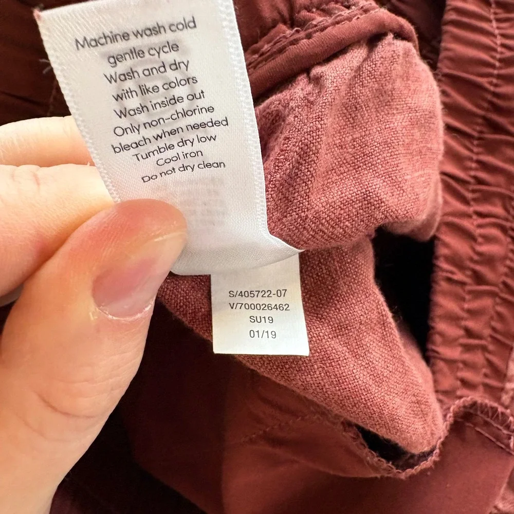 Athleta Linen Blend Drawstring Waist‎ Shorts Red Size 2 - Picture 3 of 5